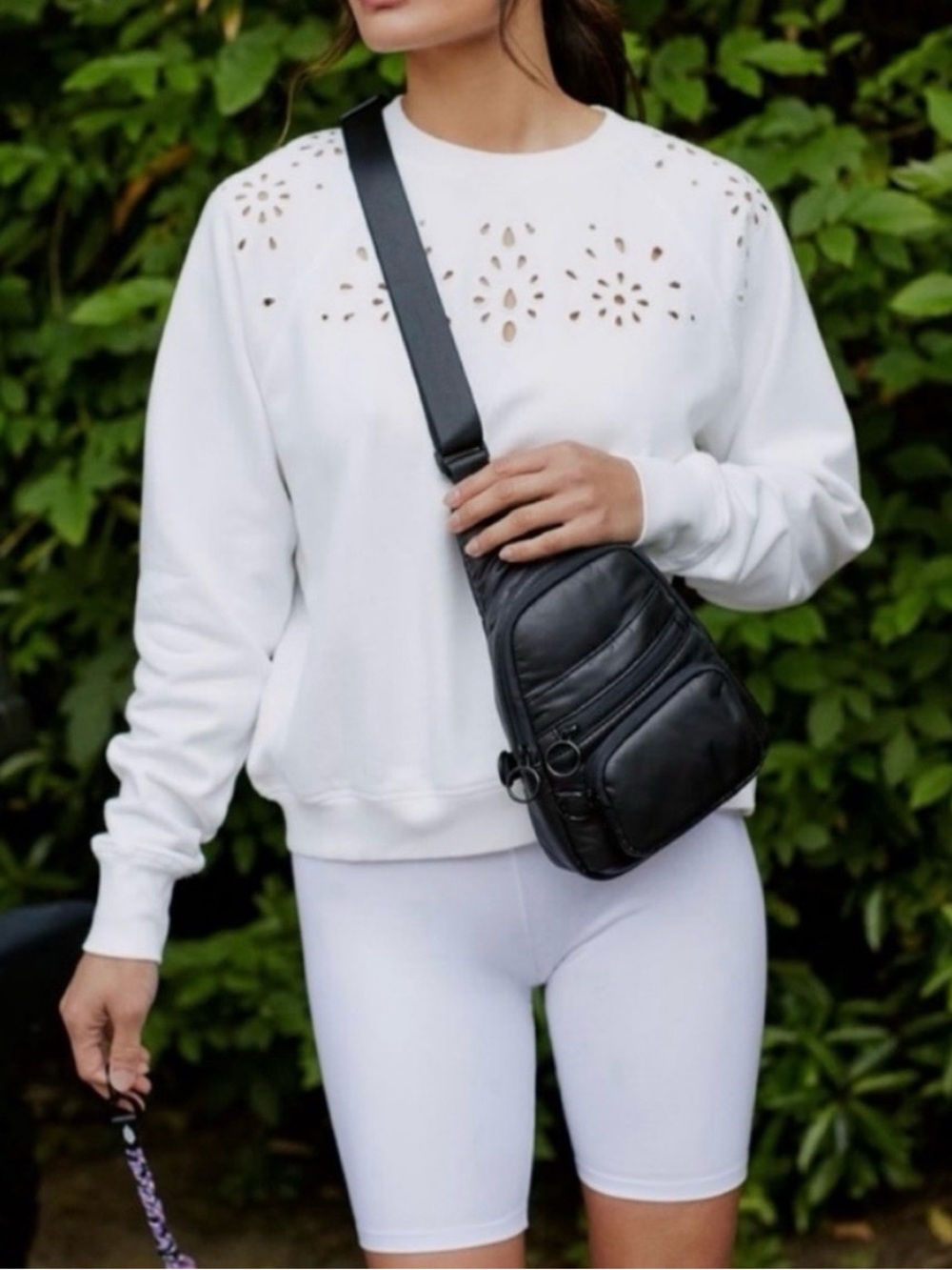 Spiritual Gangster White Bridget Raglan Sweatshirt with Cutouts